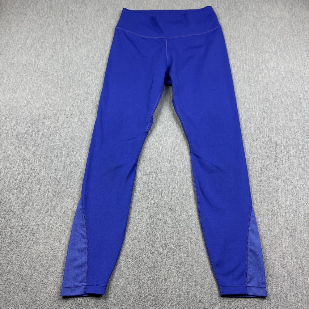 Nike Leggings Womens Small Blue Dr-Fit Stretch 7/8 Mesh-Paneled Workout Gym Yoga